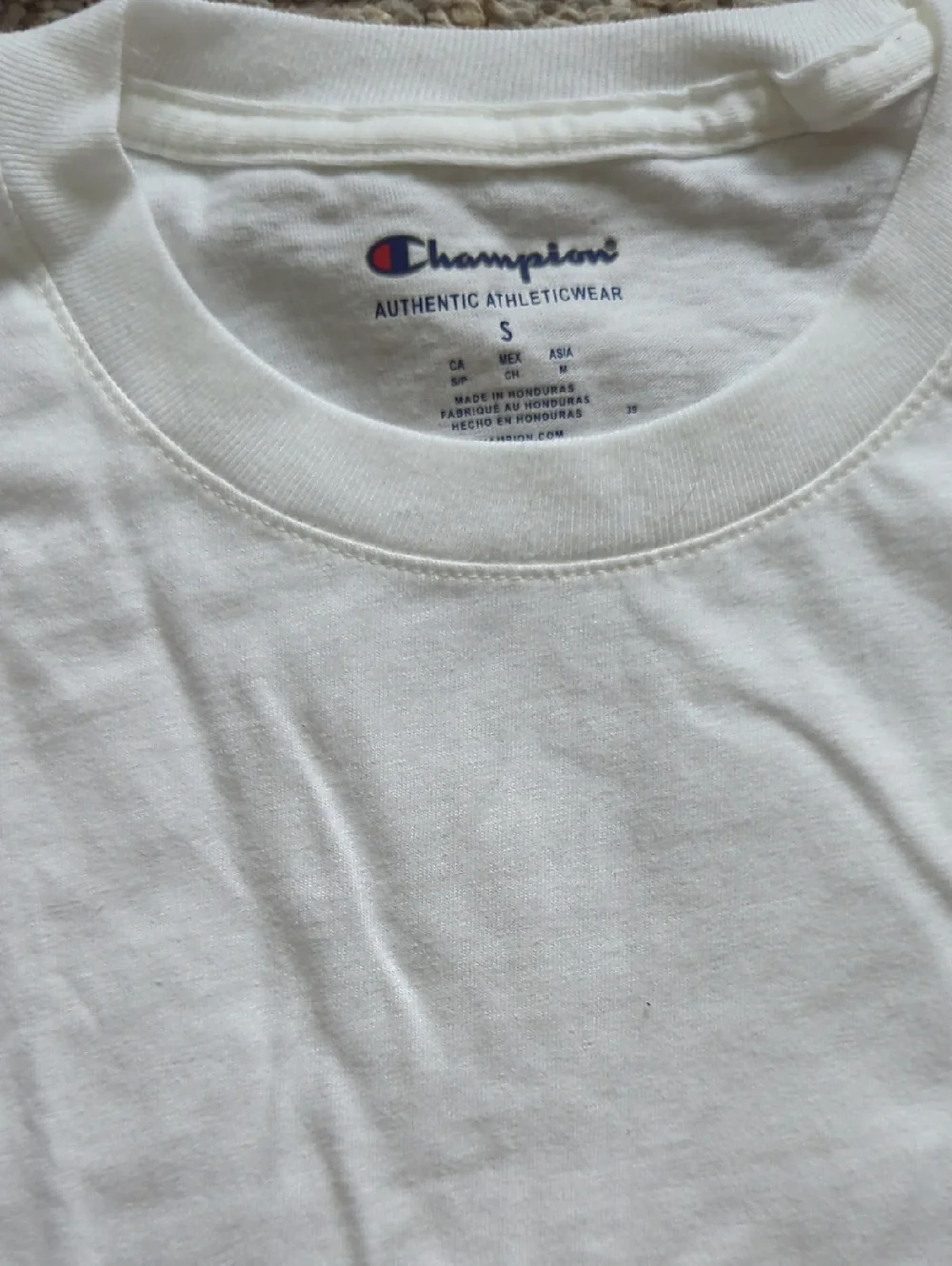 3 Champion Crewneck Tee Pack in Cream, White and Navy Trim - Picture 6 of 12